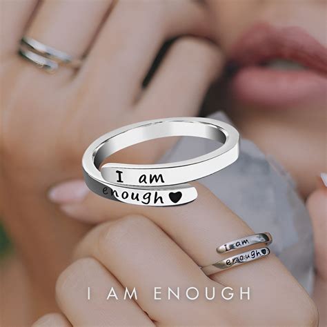 I am enough - Inspiration Silver Ring – GIFTED BEAUTY®️