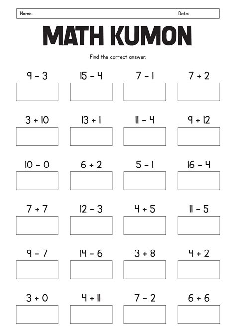 12 First Grade Kumon Worksheets | Kumon worksheets, Kumon, Kumon math