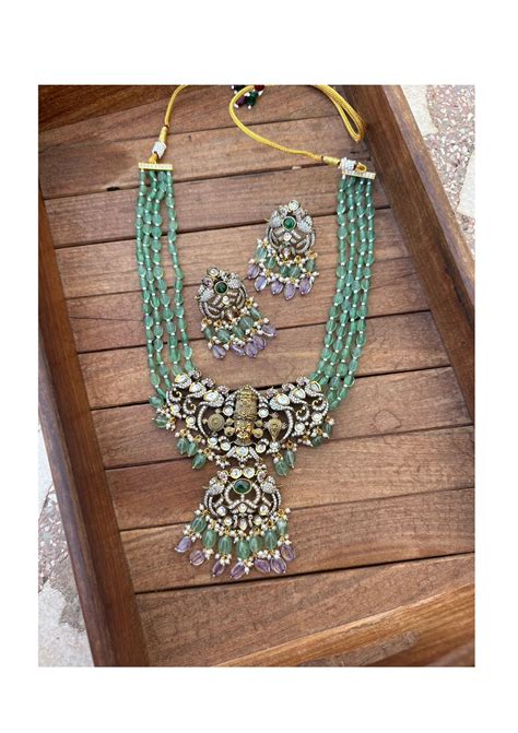 Lord balaji parrot victorian long necklace – Alluring Accessories
