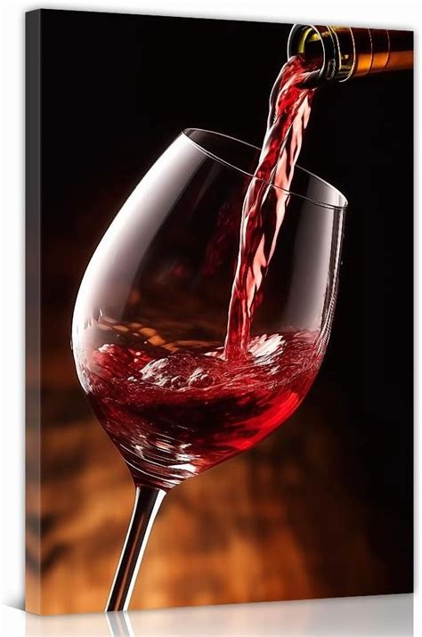 Blue Wine Wall Art Rose and Wine Canvas Painting Wine Glass Poster ...