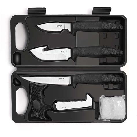 GVDV Hunting Knife Set, Field Dressing Gear Accessories Set for Hunting, Fishing, Camping, 6 ...