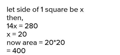 e perimeter of 6 squares kept besides the other is 280 find the area of ...