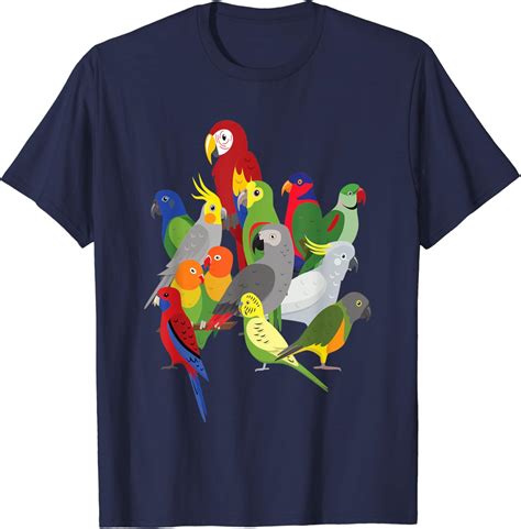 Buy Parrot Flock - Macaw, Cockatoo, African Grey, Budgie T-Shirt Online ...