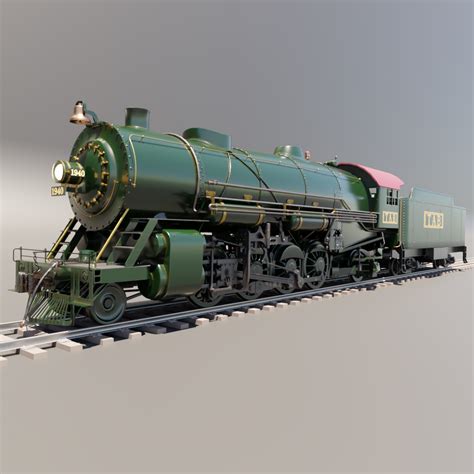 Steam Locomotive - Mikado 2-8-2 | FREE Passenger Trains models | BlenderKit