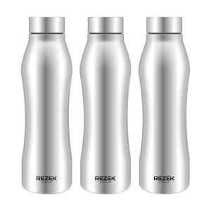 REZEK Stainless Steel Bottle 1 Litre Water Flask Single Wall Hot & Cold ...