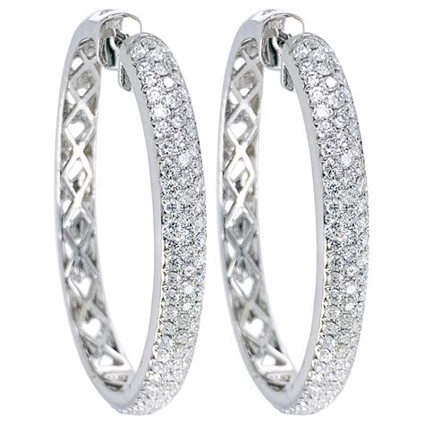 Diamond Hoop Earrings For Sale at 1stDibs