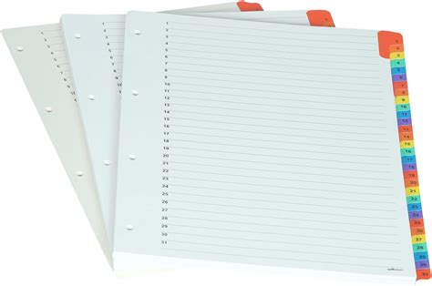 Mahavir - Binder Index Divider (1 to 31) - Separators for Box Files ...