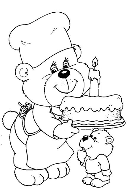 Colorings- Bears Birthday Coloring