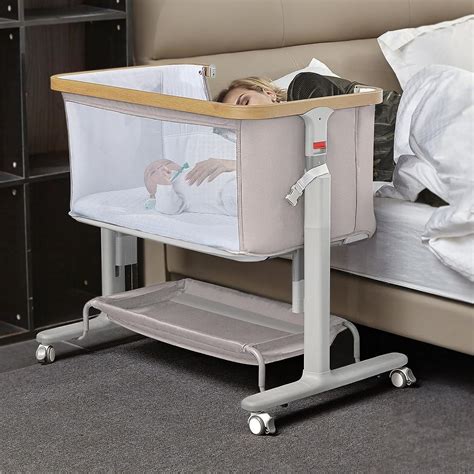 Amazon.com: RONBEI Baby Bassinets Bedside Sleeper with Wheels 2 in 1 ...