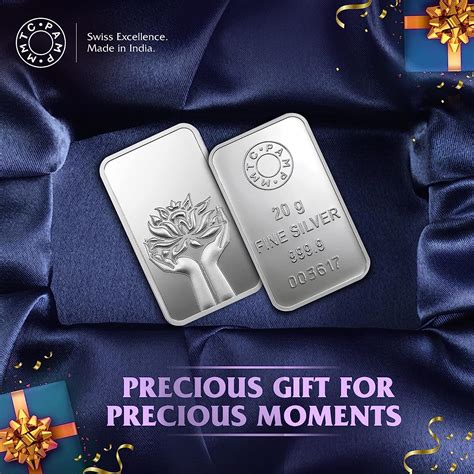 Buy MMTC-PAMP Silver Bar, Lotus (999.9), 20 gm at Amazon.in