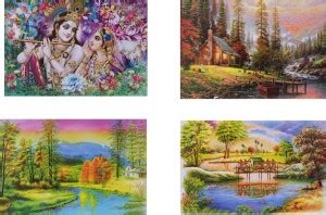 Combo of 4 Beautiful poster | Gloss Laminated Paper Printing | Scenery ...
