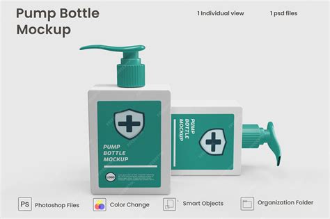 Realistic plastic bottle pump mockup premium psd | Premium PSD