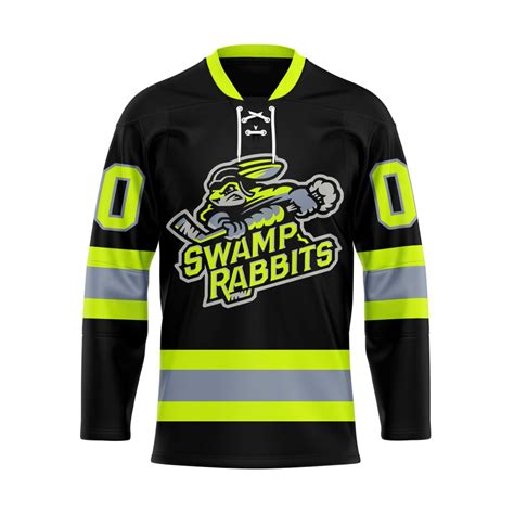 ECHL Greenville Swamp Rabbits Special Firefighters Design Lace Hockey ...