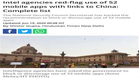 Chinese Apps Flagged By Indian Intel Agencies - Burning Issues - Free ...