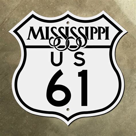 Mississippi US Route 61 Highway Marker Road Sign Shield Delta Blues ...