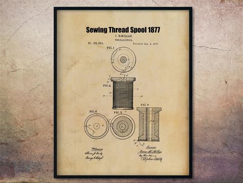 Buy Vintage 1877 Sewing Thread Spool Patent Print,sewing Room Art ...