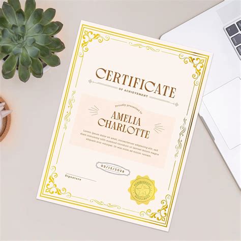 Prudiut 100 Sheets Certificate Paper with 100 Pcs Gold Seal India | Ubuy