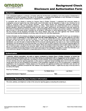 Amazon Disclosure And Background Authorization 2020-2026 - Fill and ...
