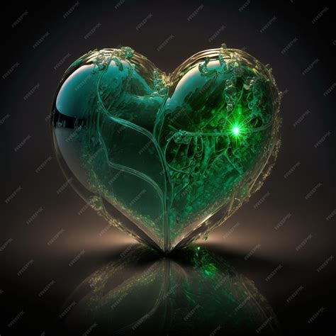 Forma de corazón verde esmeralda, ai generativo | Foto Premium