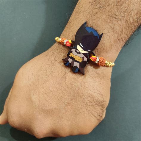 Batman Wooden Rakhi with Rudraksha | Superhero Rakhi for Brother | Sho ...