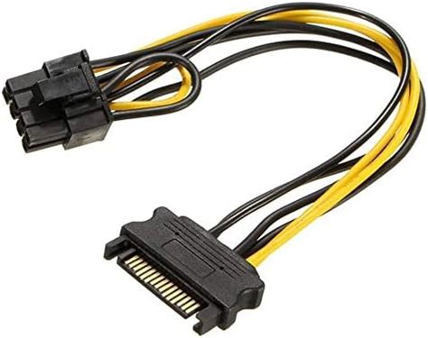 ikis - SATA 15 Pin Male to 8 Pin (6+2) PCI Express PCIE Graphics Video ...