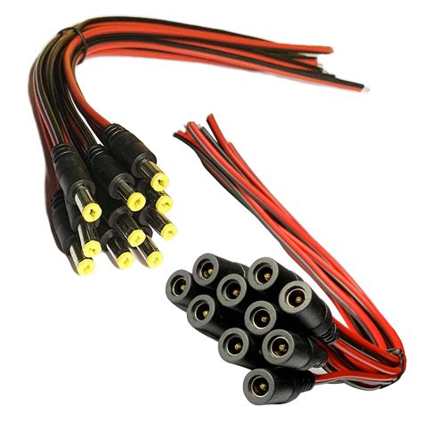 10 Pairs DC Power Pigtail Cable, 12V 5A 2.1mm x 5.5 India | Ubuy