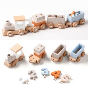 Wooden Wonders Montessori Wooden Baby Toy Train Set for Kids ...