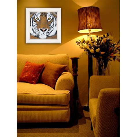 Trendy Decor 4U Tiger Gaze Britt Hallowell White Wood Framed 15-in H x ...