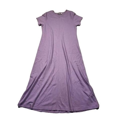 Vintage LL Bean Shirt Dress Women Sz M Cotton Purple... - Depop