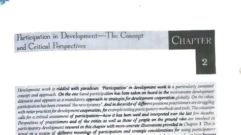 Participation in Development: Concepts and Critical Perspectives (Unit ...