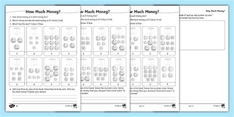 Image result for Adding 3 Coins Worksheet