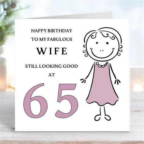 Wife 65th Birthday Card | 65th Birthday Card for Wife 65 - Etsy