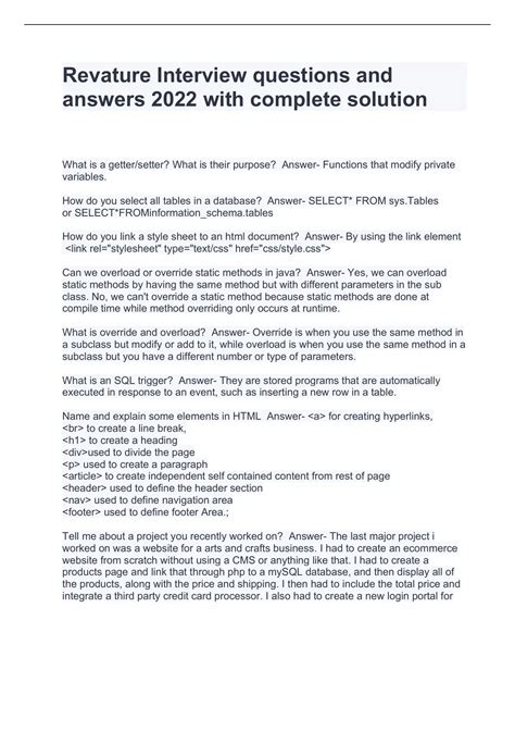 Image result for Revature Coding Questions and Answers