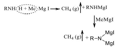 EtNH2 + MeMgI xrightarrow[ textin the presence of pyridine] textHeated ...