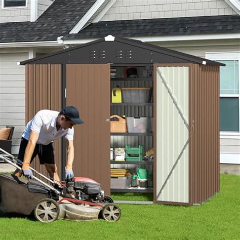 Gizoon Outdoor Storage Shed 8 x 6 FT, Galvanized India | Ubuy