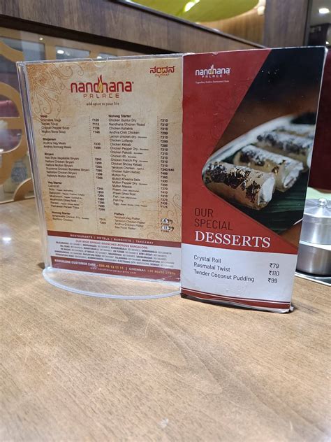 Menu at Nandhana Palace - Andhra Style Restaurant - Bommasandra, Bengaluru
