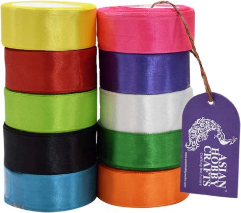 Asian Hobby Crafts Dotted Satin Ribbon : Length 10m Each Roll (1/2 ...