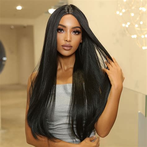 Long Straight Black Wig ,straight Wigs For Women, Long Straight Heat ...