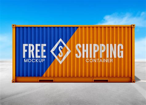 Free Cargo Shipping Container Free Mockup PSD - PsFiles