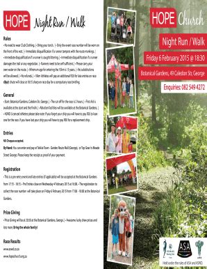 Fillable Online aswd co HOPE Church HOPE Night Run / Walk Night Run ...