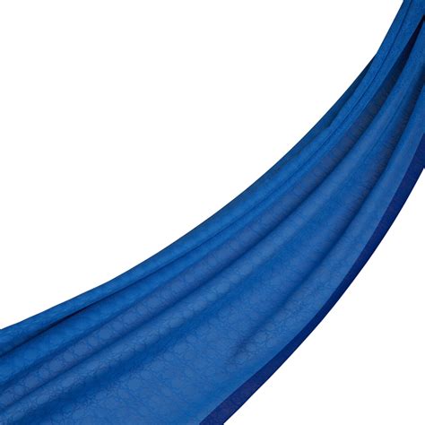 All Seasons Sax Blue Monogram Şal | Ipekevi