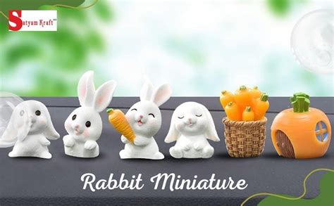 Buy SATYAM KRAFT 1 Set (6 Pcs) Rabbit Miniature Figurines Showpiece ...