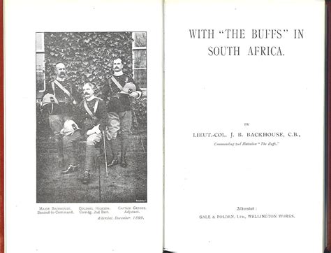 With the Buffs in South Africa : Backhouse, J.B.: Amazon.in: Books