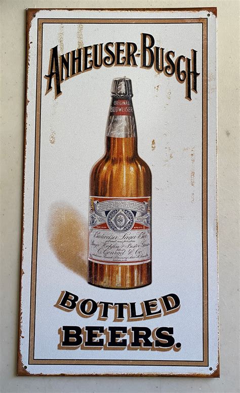 Budweiser Bottled Beers - Vintage Tin Sign - Man Cave Garage Art - Etsy