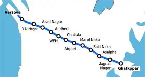 Versova-Ghatkopar Metro,Mumbai: Route Map, timing ,fare, Stations