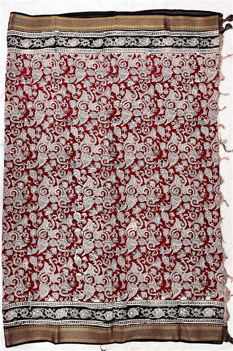 Kalamkari Chennuri Silk Nizam Border Saree-KNB-HP-M051 – JSP Handlooms