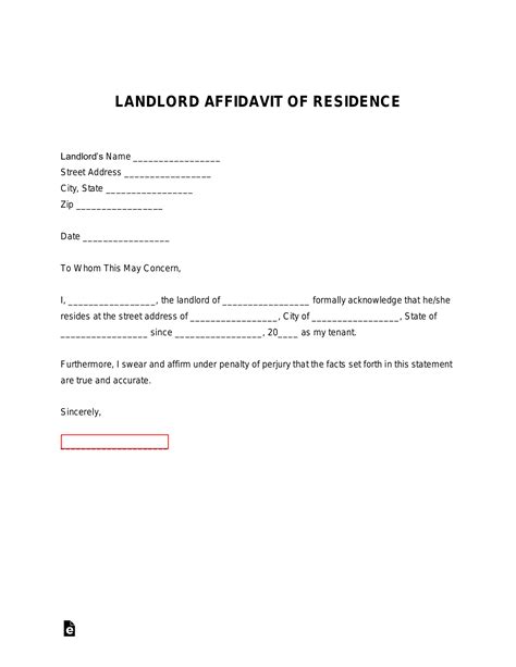Free Landlord Proof of Residency Letter - PDF | Word - eForms