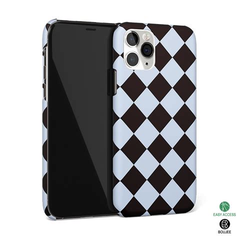 Diamond Check Blue Phone Cover | Matte Case – Boujee