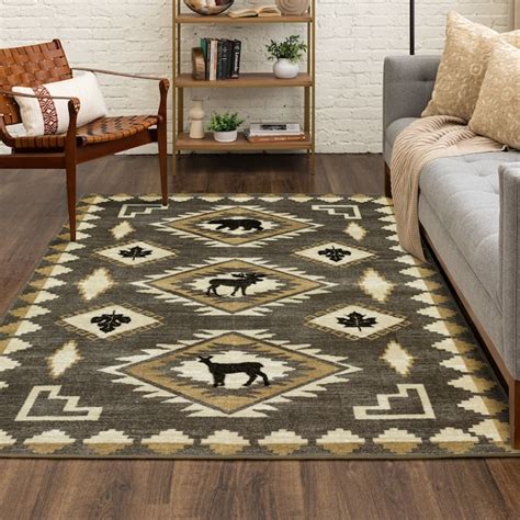 allen + roth Hideaway 5 X 8 (ft) Gray Indoor Solid Area Rug ...