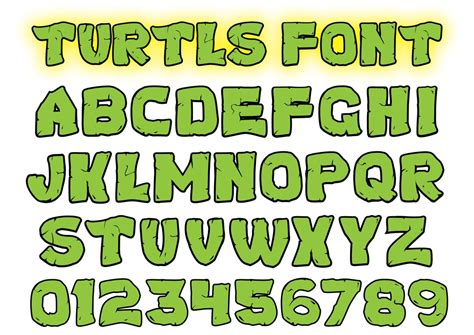 TURTLES FONT SVG, Ninja Turtles Font Svg, Ninja Turtle Alphabet Svg ...